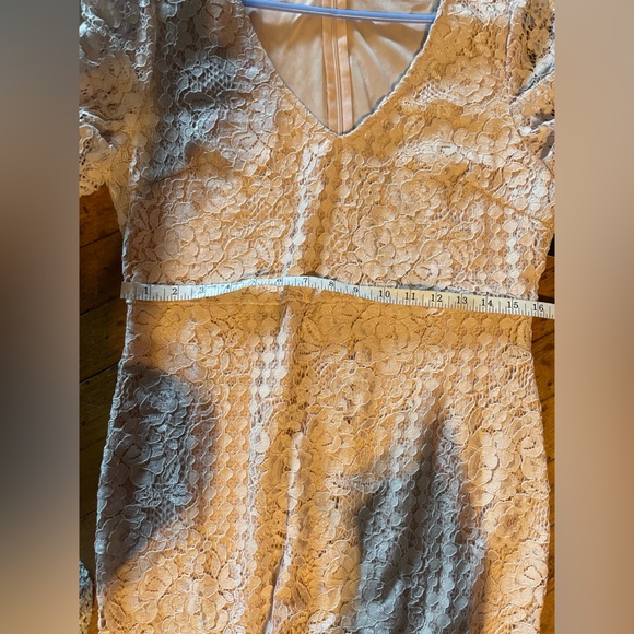 NWT Lulus Tatianna Blush Pink Lace Short Sleeve Mini Dress wedding guest girly - Picture 11 of 12